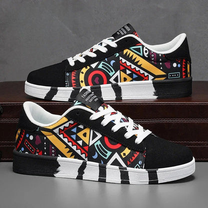 Pablo Men's Canvas Low-Top Sneakers: Durable, Graphic Print, Comfortable Everyday Footwear