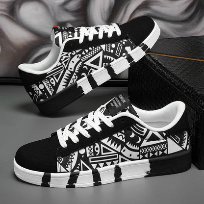 Pablo Men's Canvas Low-Top Sneakers: Durable, Graphic Print, Comfortable Everyday Footwear