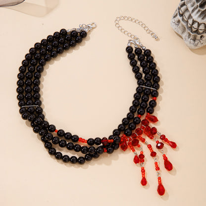 Blood Drop Pearls Necklace