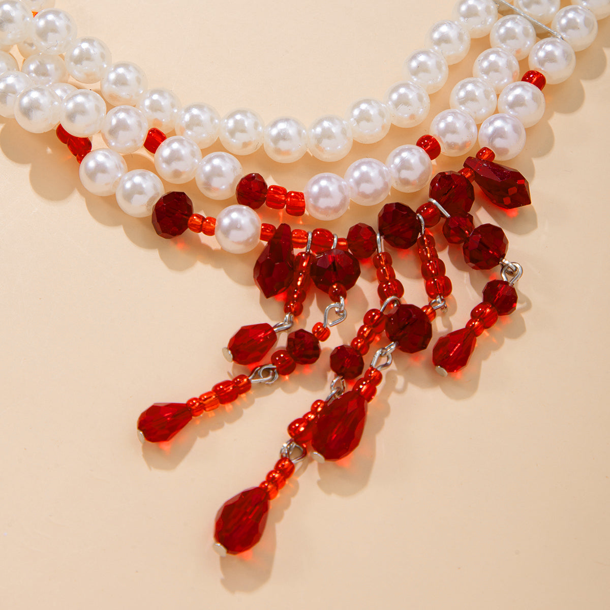 Blood Drop Pearls Necklace
