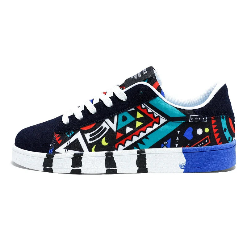 Pablo Men's Canvas Low-Top Sneakers: Durable, Graphic Print, Comfortable Everyday Footwear