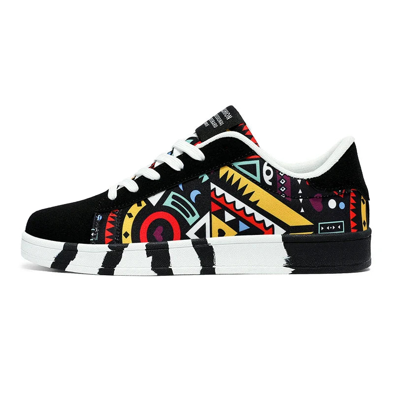 Pablo Men's Canvas Low-Top Sneakers: Durable, Graphic Print, Comfortable Everyday Footwear