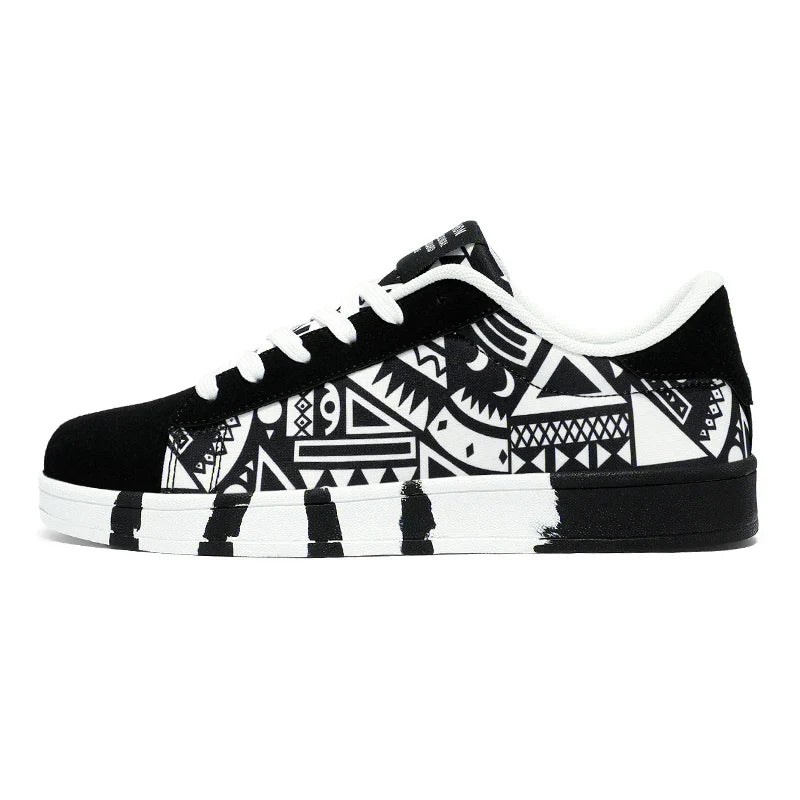 Pablo Men's Canvas Low-Top Sneakers: Durable, Graphic Print, Comfortable Everyday Footwear