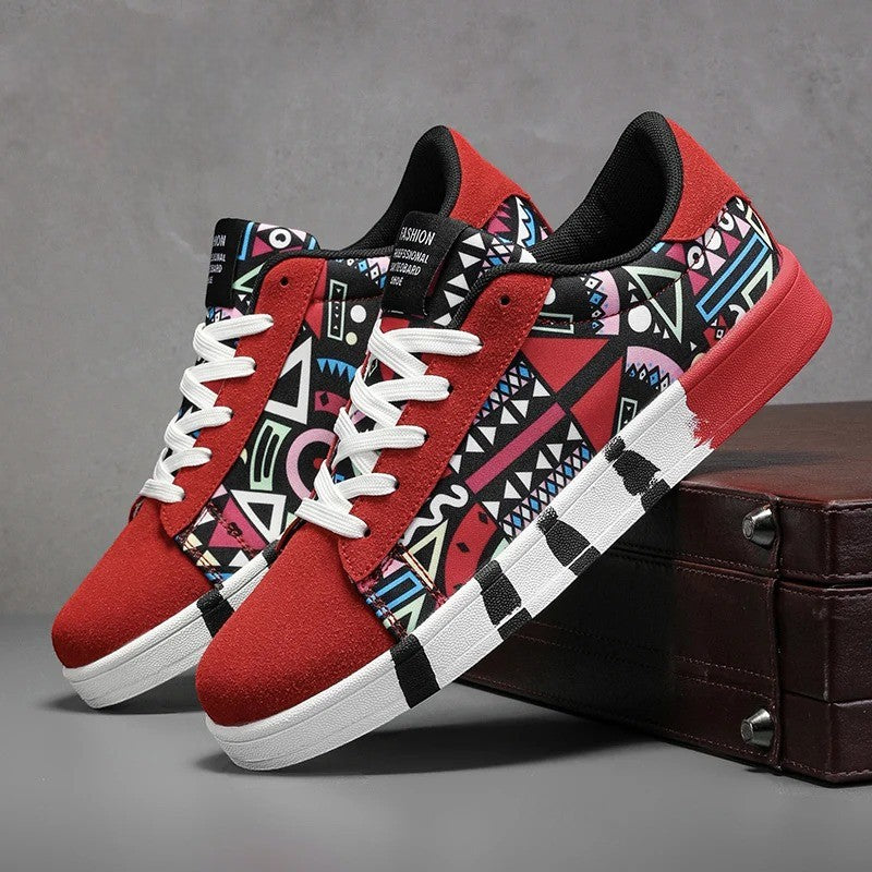 Pablo Men's Canvas Low-Top Sneakers: Durable, Graphic Print, Comfortable Everyday Footwear