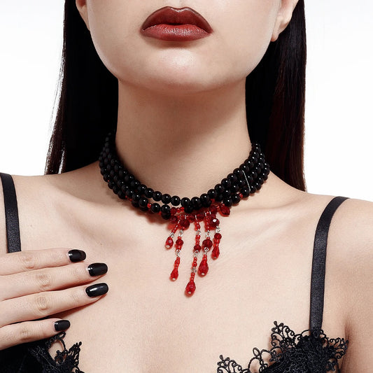 Blood Drop Pearls Necklace
